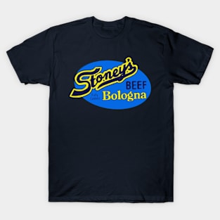 Stoney's Bologna - BEEF - Navy and Yellow Oval Logo T-Shirt